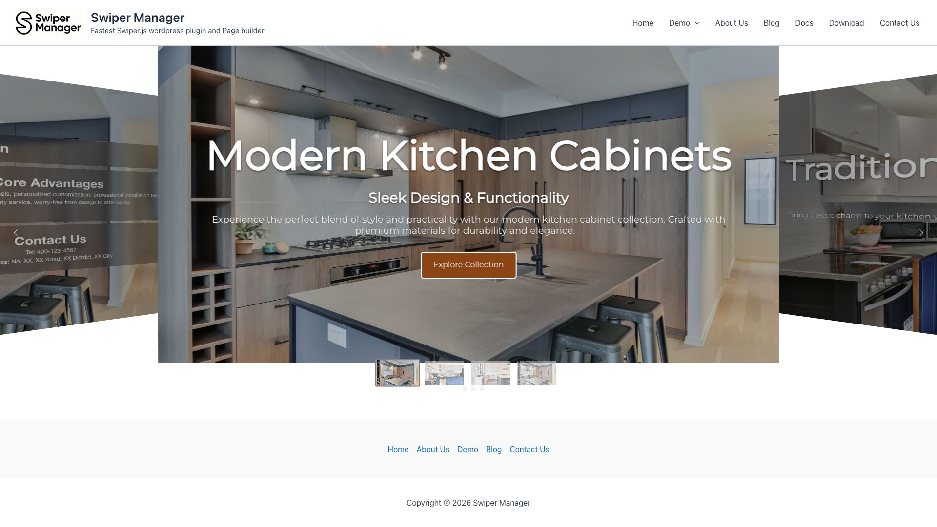 Design a Swiper Slider for Kitchen Cabinets